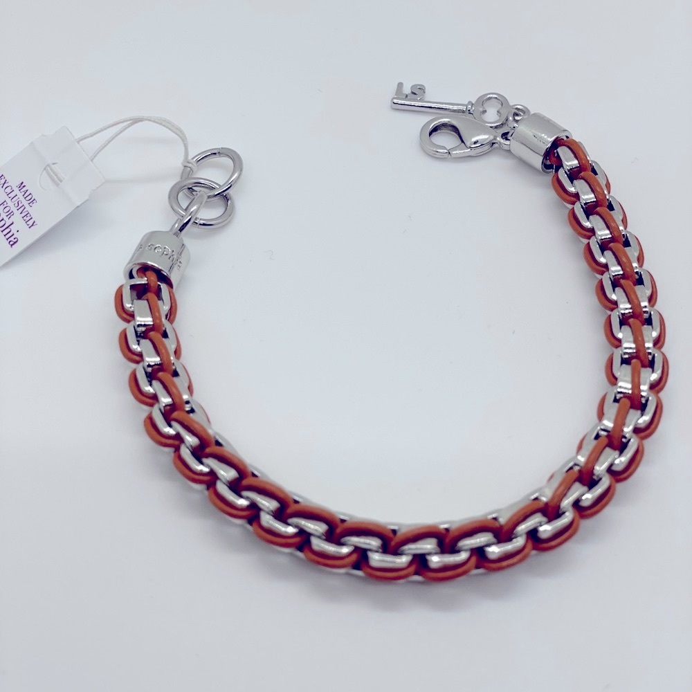 Lia Sophia Orange Leather Bracelet